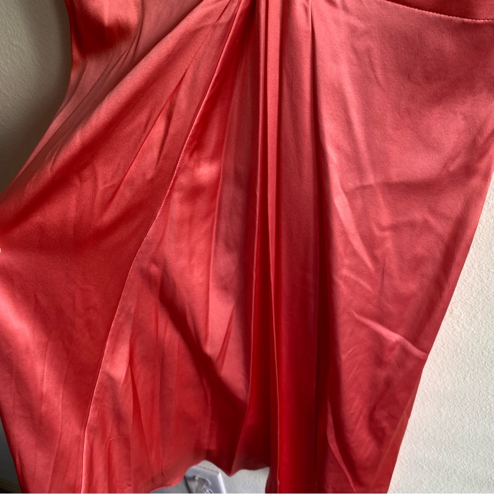 NWT Chaiken Silk Malaga Coral Cocktail Dress Sleeveless New Sz 4 Orange $378 - Picture 4 of 8